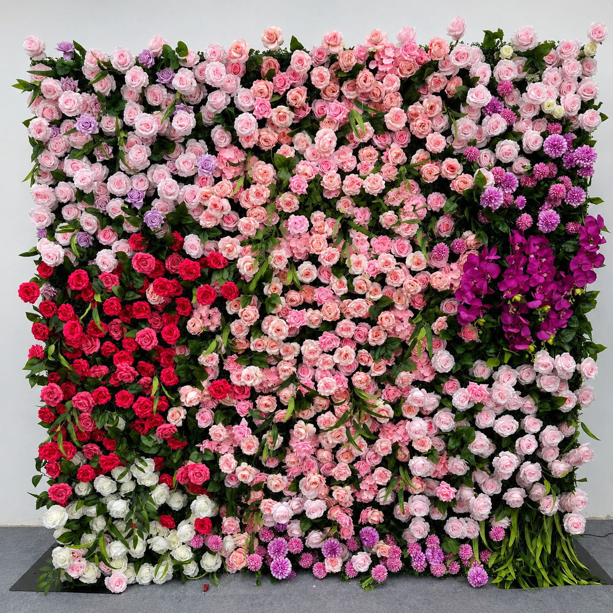 Blush Orchid Garden	Blush Orchid Garden Artificial Flower Wall Backdrop, 94.5 x 94.5 in