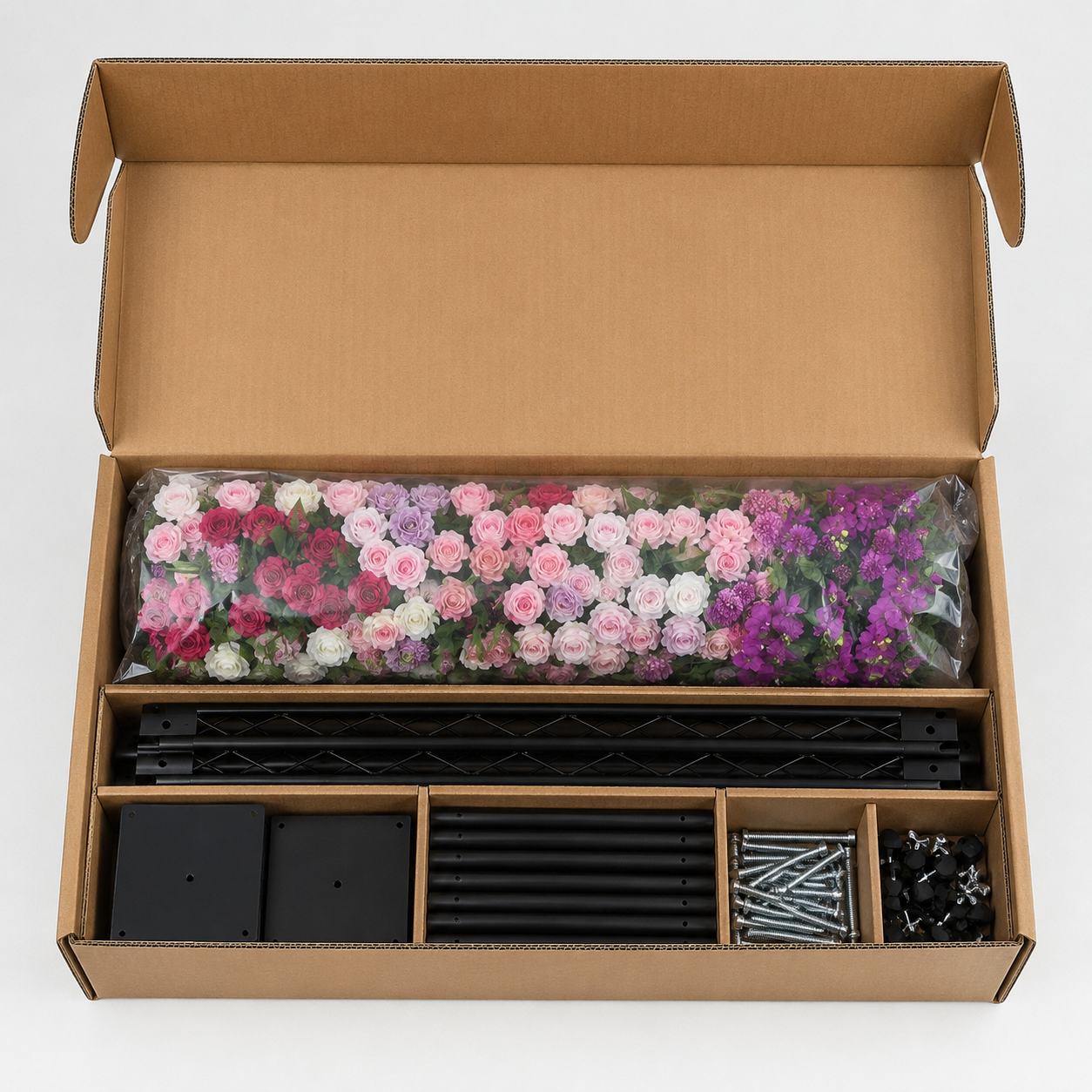 Blush Orchid Garden	Blush Orchid Garden Artificial Flower Wall Backdrop, 94.5 x 94.5 in