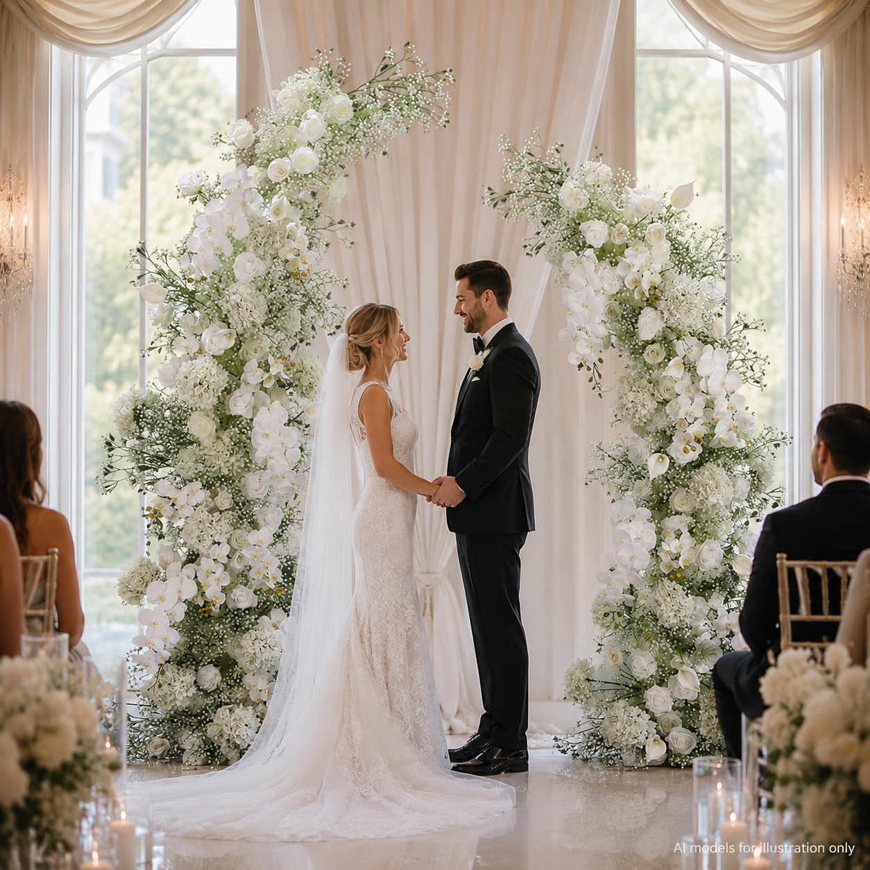 Artificial Flower Arch Set with Stand 5.9FT Wedding Backdrop Decor
