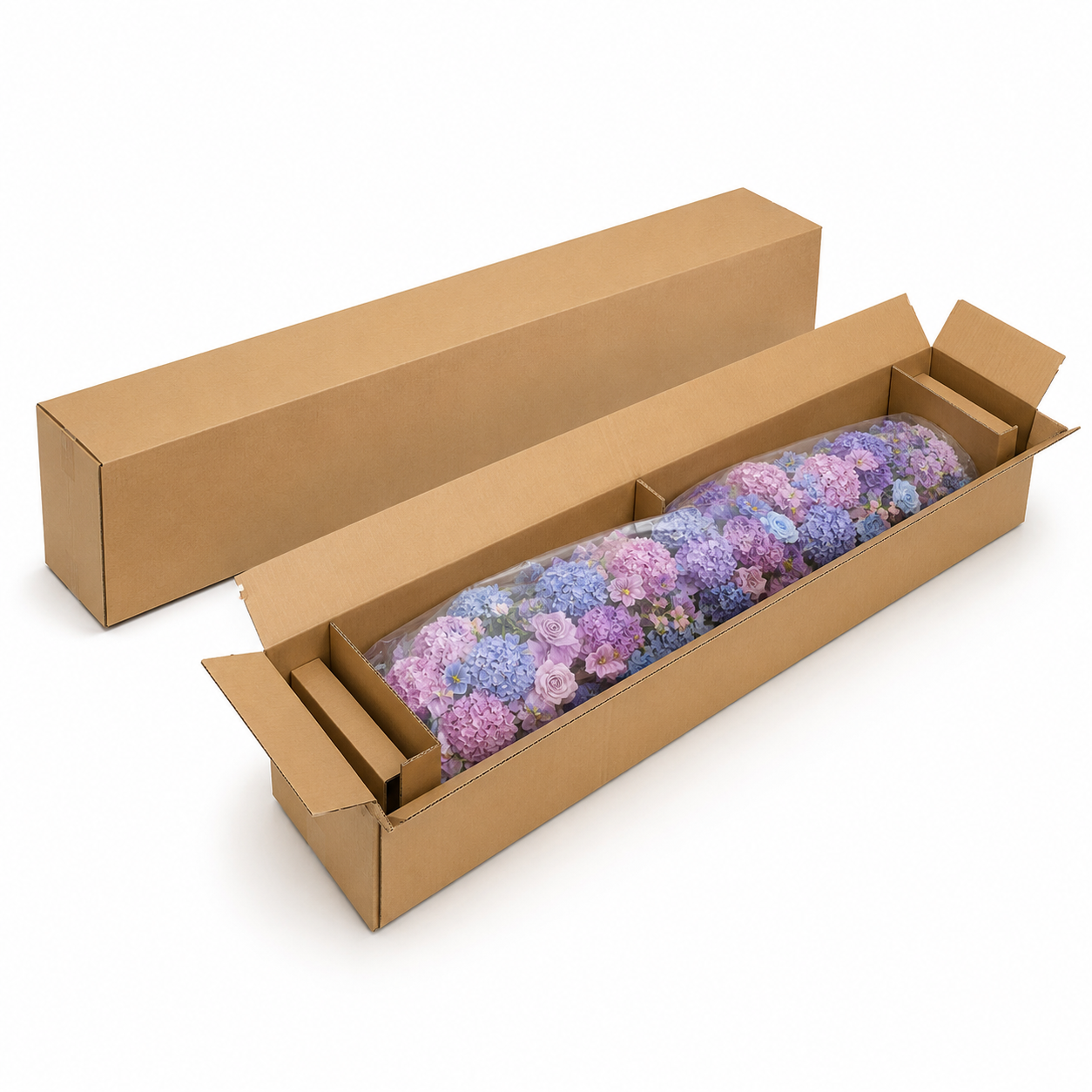 260cm Pink Lavender Blue Asymmetrical Floral Pillar Arrangement, Artificial Hydrangea Rose Vertical Flower Column, Spring Garden Wedding Aisle Sweetheart Table Floral Backdrop Decor, Stand Not Included