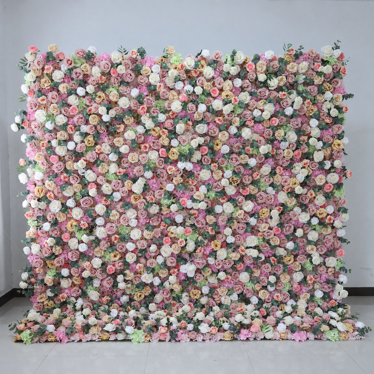 Blush Pink Artificial Flower Wall Backdrop, 4 x 8 ft 8x8ft 10x10ft 