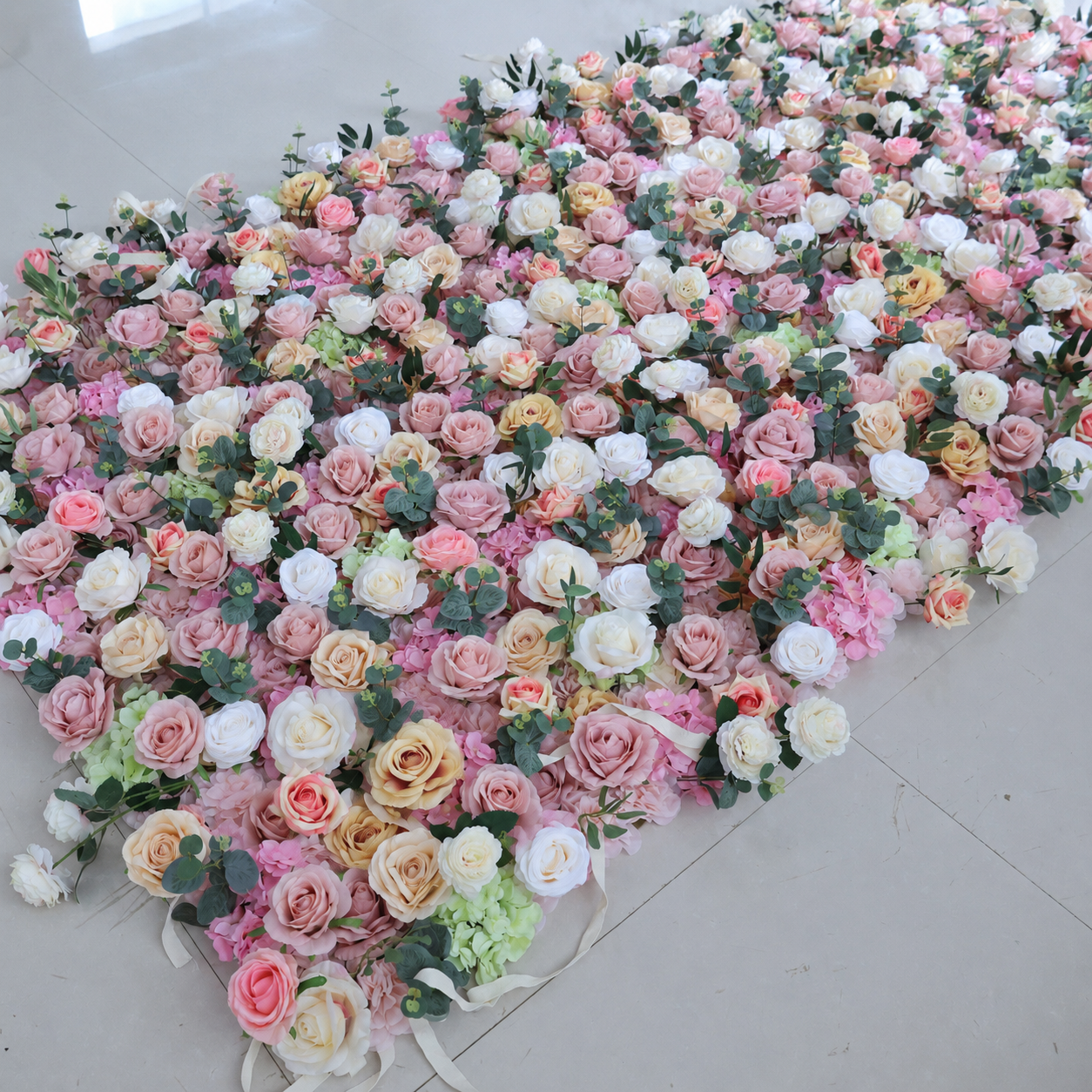 Blush Pink Artificial Flower Wall Backdrop, 4 x 8 ft 8x8ft 10x10ft 