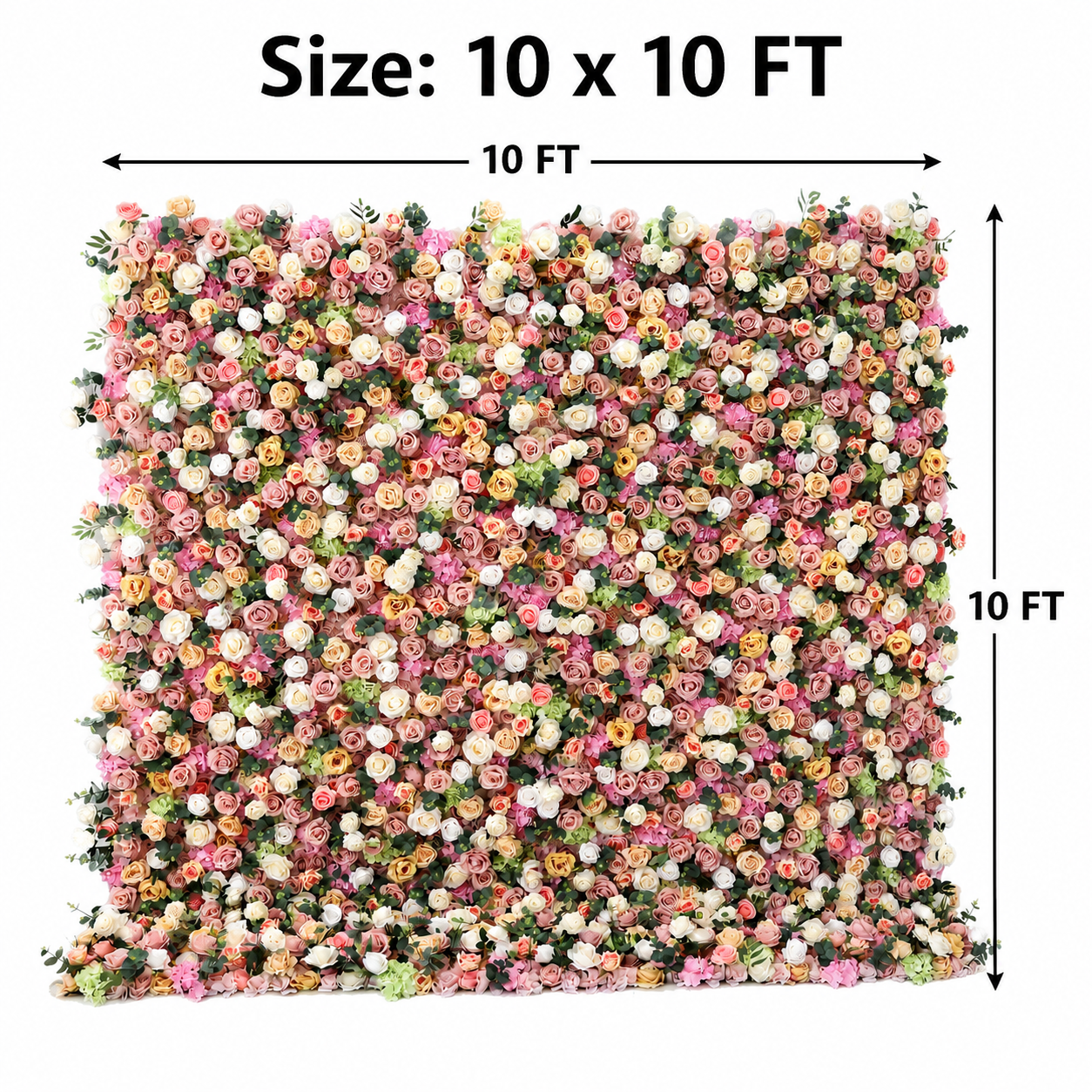 Blush Pink Artificial Flower Wall Backdrop, 4 x 8 ft 8x8ft 10x10ft 