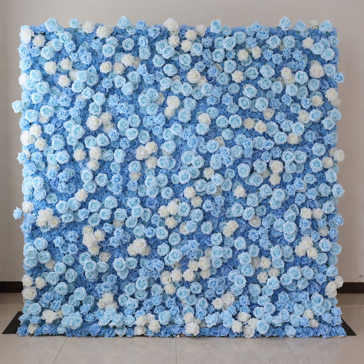 Generic Blue Rose Flower Wall Backdrop for Weddings, 4 x 8 ft,8x8ft,10x10ft