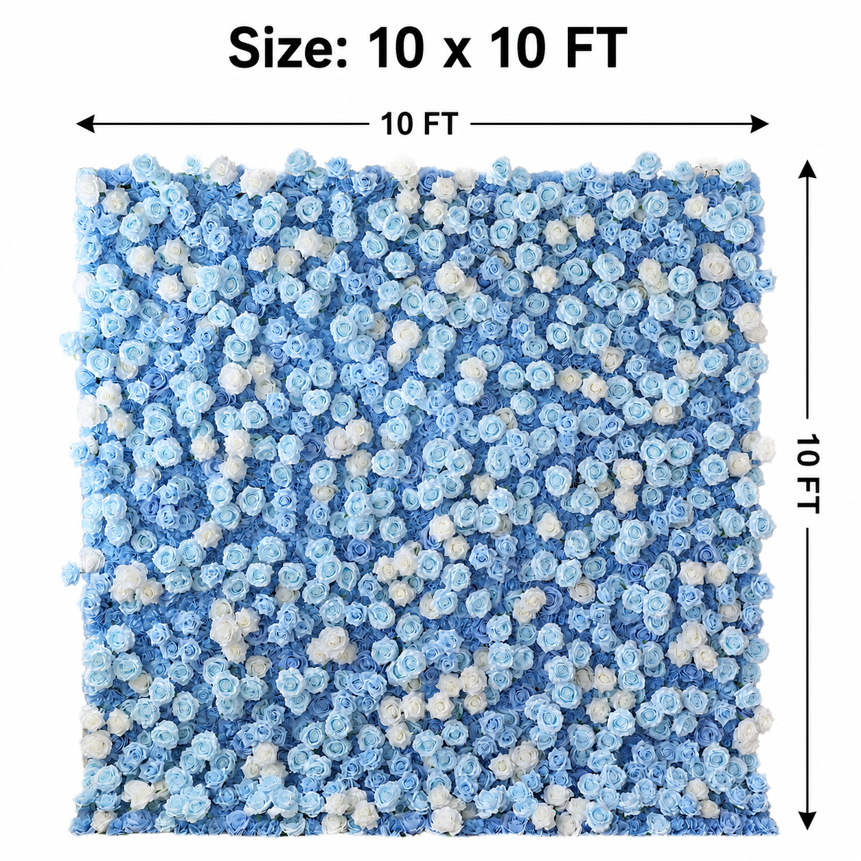 Generic Blue Rose Flower Wall Backdrop for Weddings, 4 x 8 ft,8x8ft,10x10ft