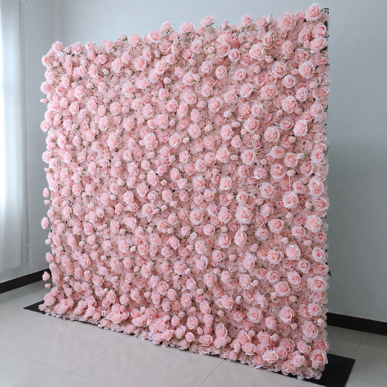 Generic Pink Rose Flower Wall Backdrop for Weddings, 4 x 8 ft, 8x8ft,10x10ft