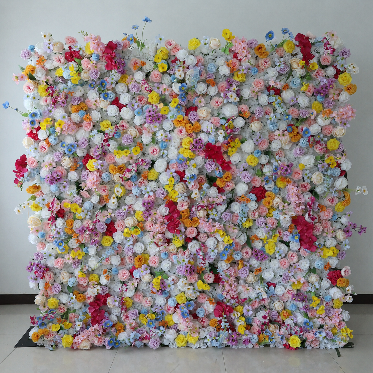 Generic Colorful Flower Wall Backdrop for Weddings, 4 x 8 ft, 8x8ft,10x10ft