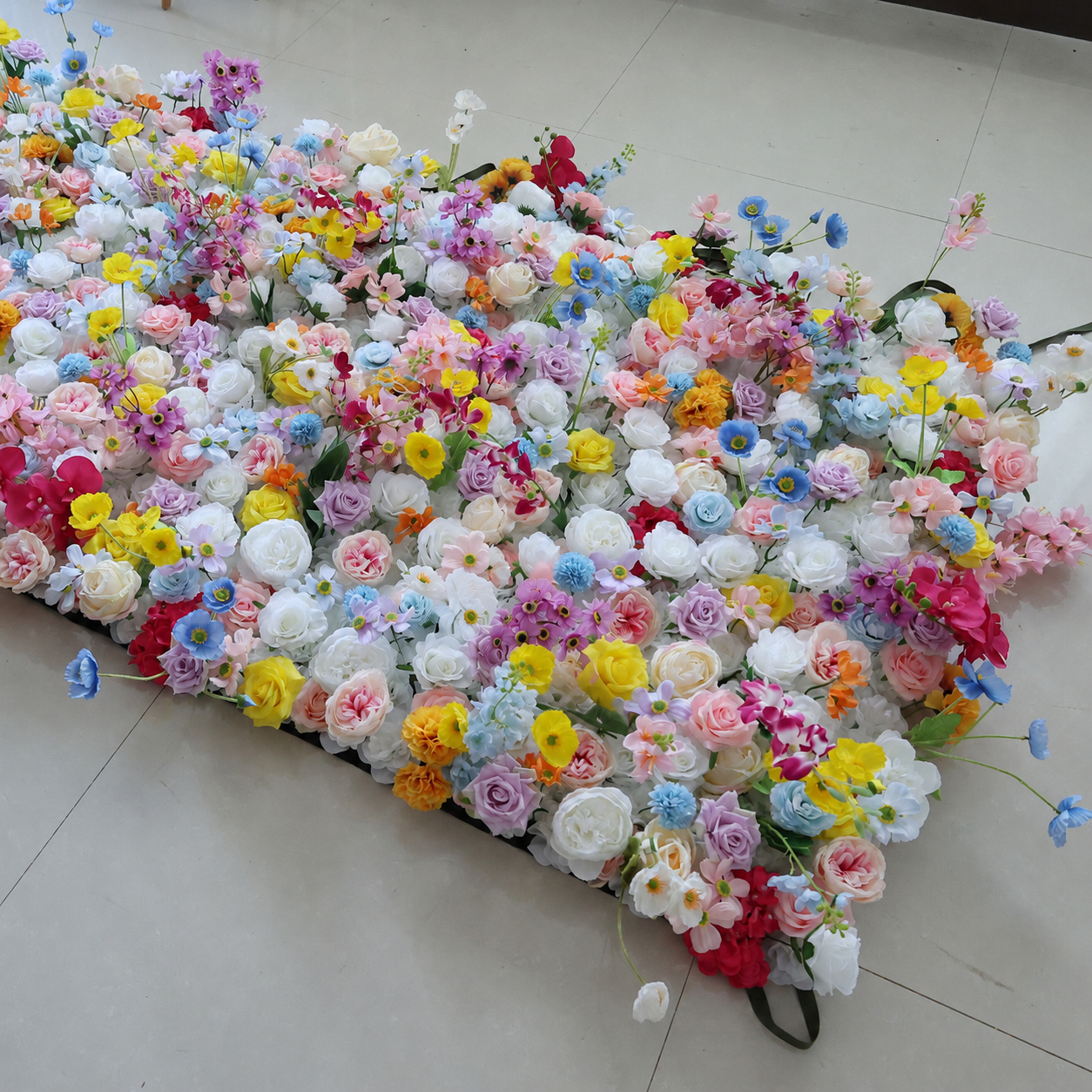 Generic Colorful Flower Wall Backdrop for Weddings, 4 x 8 ft, 8x8ft,10x10ft