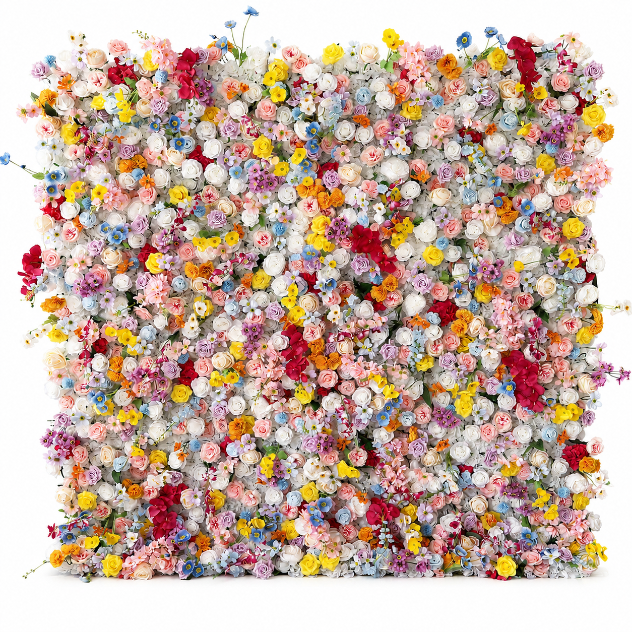 Generic Colorful Flower Wall Backdrop for Weddings, 4 x 8 ft, 8x8ft,10x10ft