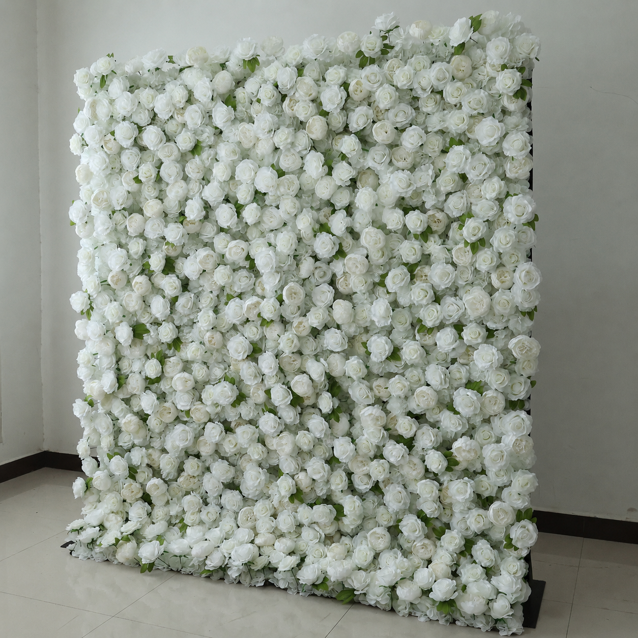 Generic White Rose Flower Wall Backdrop for Weddings, 4 x 8 ft,8x8ft,10x10ft