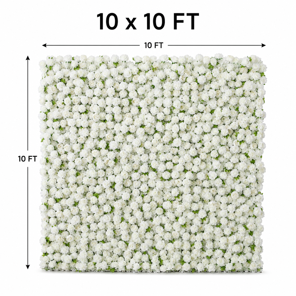 Generic White Rose Flower Wall Backdrop for Weddings, 4 x 8 ft,8x8ft,10x10ft