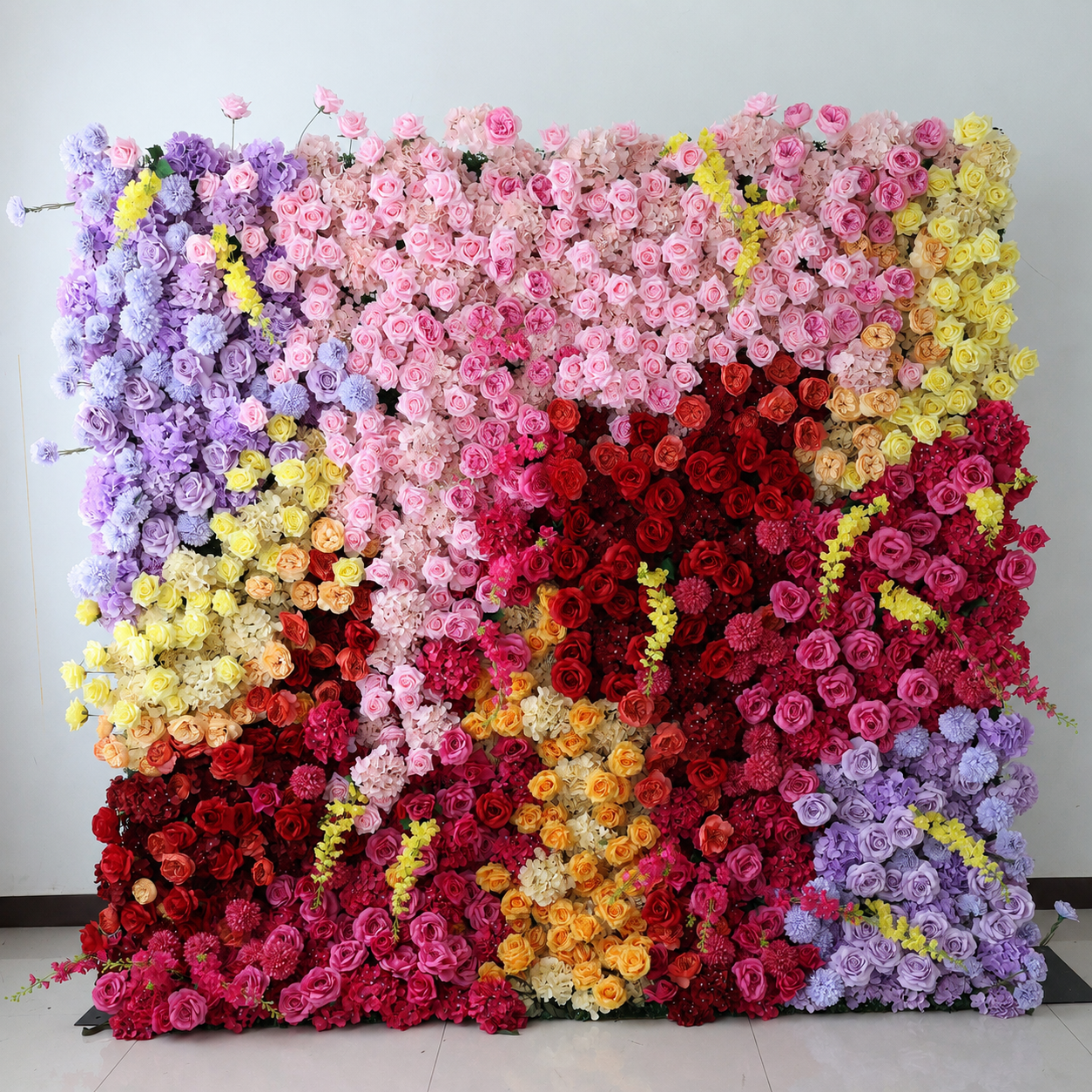 Generic Color Block Flower Wall Backdrop, 4 x 8 ft, 8 x8 ft,10 x 10ft