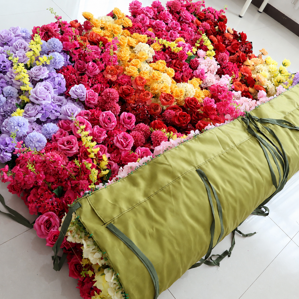Generic Color Block Flower Wall Backdrop, 4 x 8 ft, 8 x8 ft,10 x 10ft