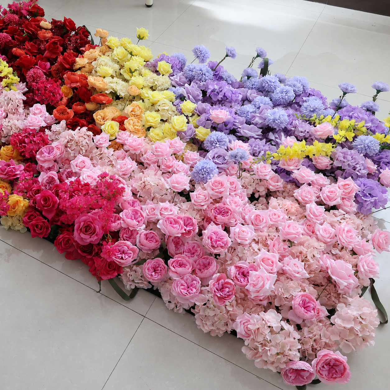Generic Color Block Flower Wall Backdrop, 4 x 8 ft, 8 x8 ft,10 x 10ft
