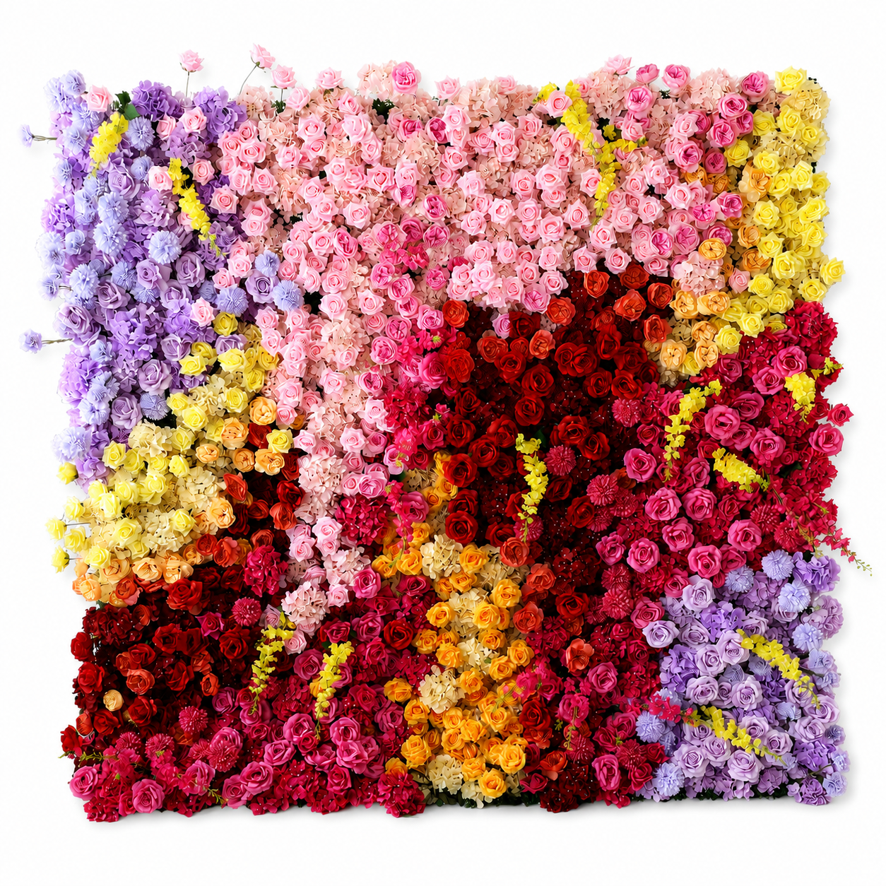 Generic Color Block Flower Wall Backdrop, 4 x 8 ft, 8 x8 ft,10 x 10ft