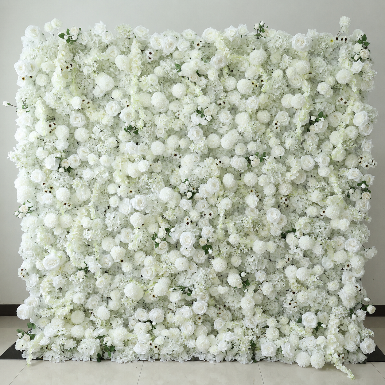 Generic White Mixed Flower Wall Backdrop, 4 x 8 ft, 8 x 8ft,10 x 10ft