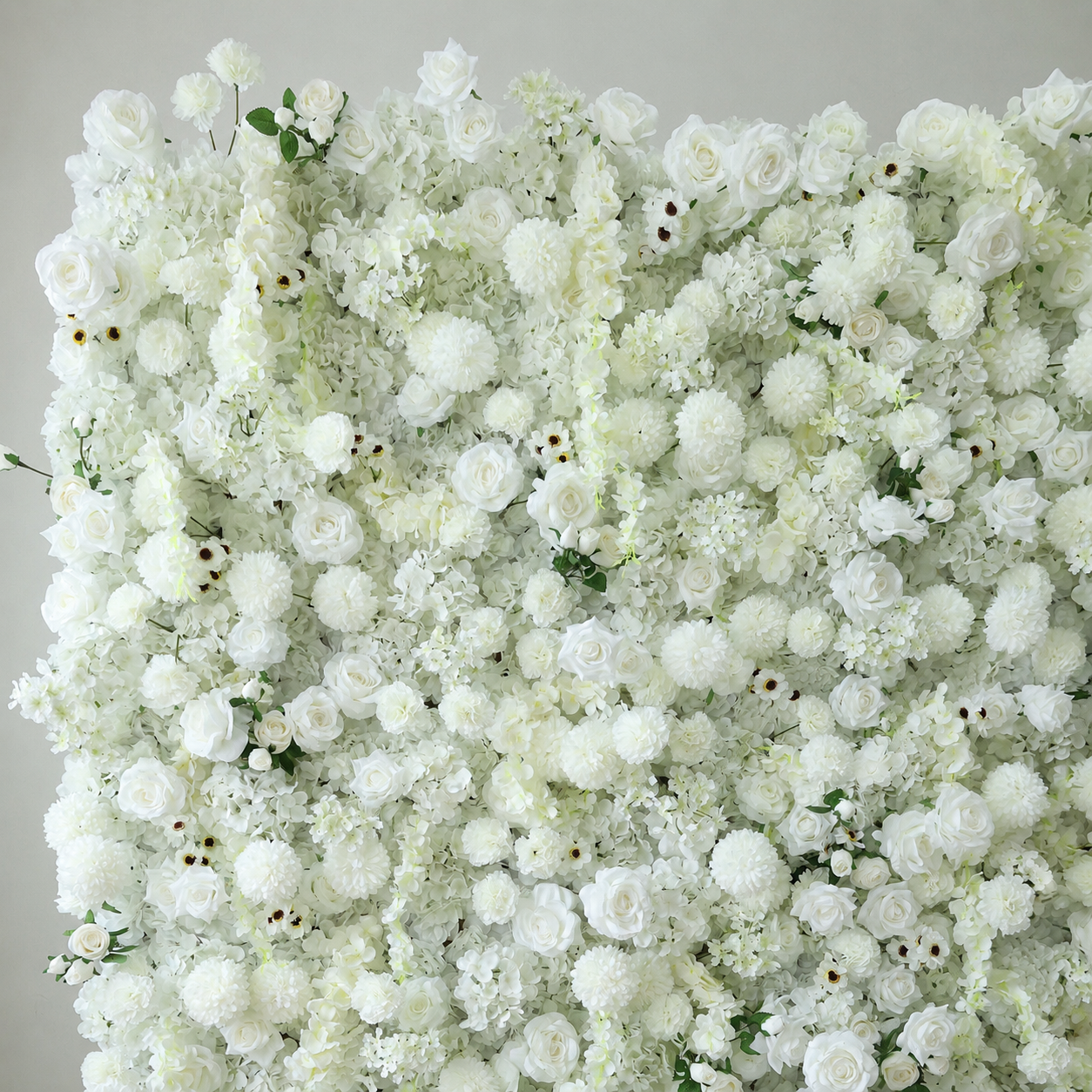 Generic White Mixed Flower Wall Backdrop, 4 x 8 ft, 8 x 8ft,10 x 10ft