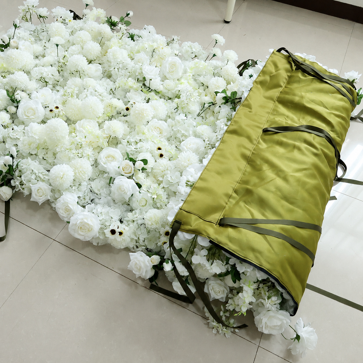 Generic White Mixed Flower Wall Backdrop, 4 x 8 ft, 8 x 8ft,10 x 10ft