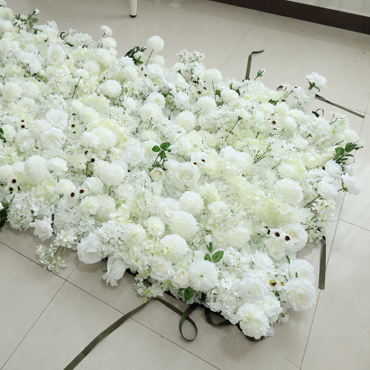 Generic White Mixed Flower Wall Backdrop, 4 x 8 ft, 8 x 8ft,10 x 10ft