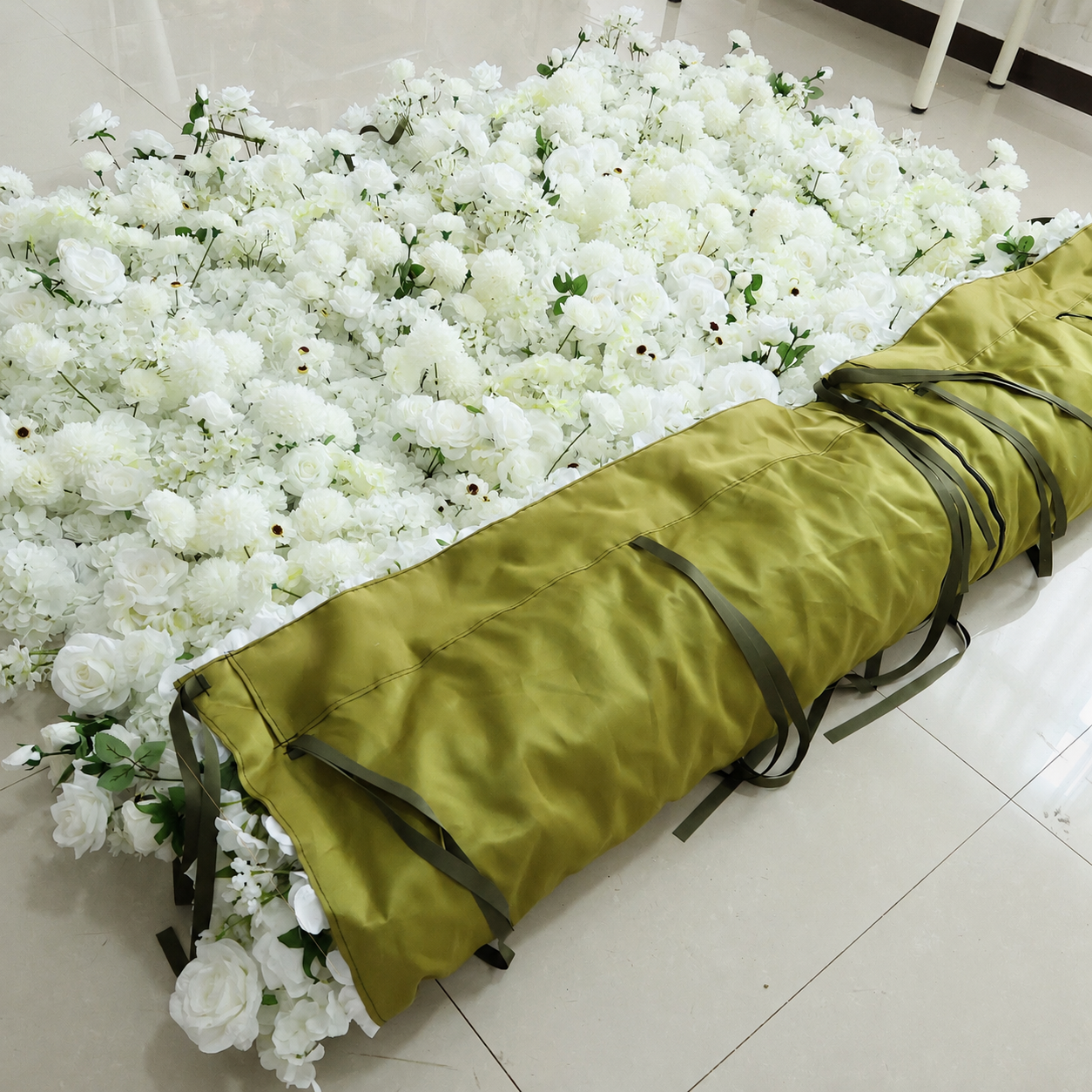 Generic White Mixed Flower Wall Backdrop, 4 x 8 ft, 8 x 8ft,10 x 10ft