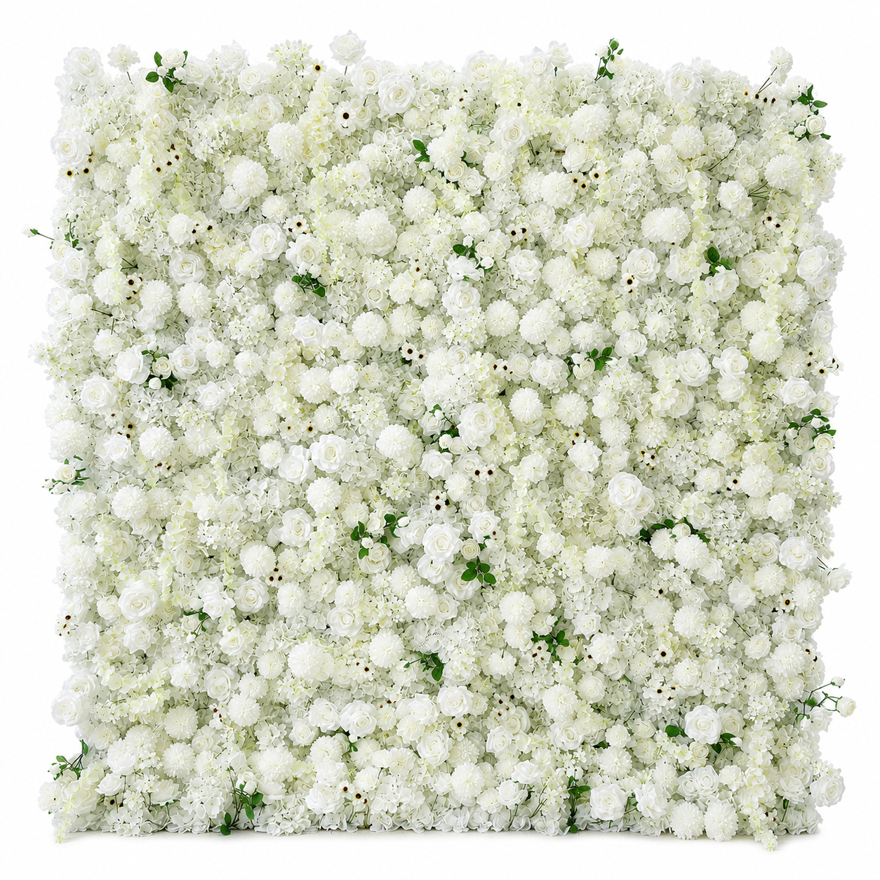Generic White Mixed Flower Wall Backdrop, 4 x 8 ft, 8 x 8ft,10 x 10ft