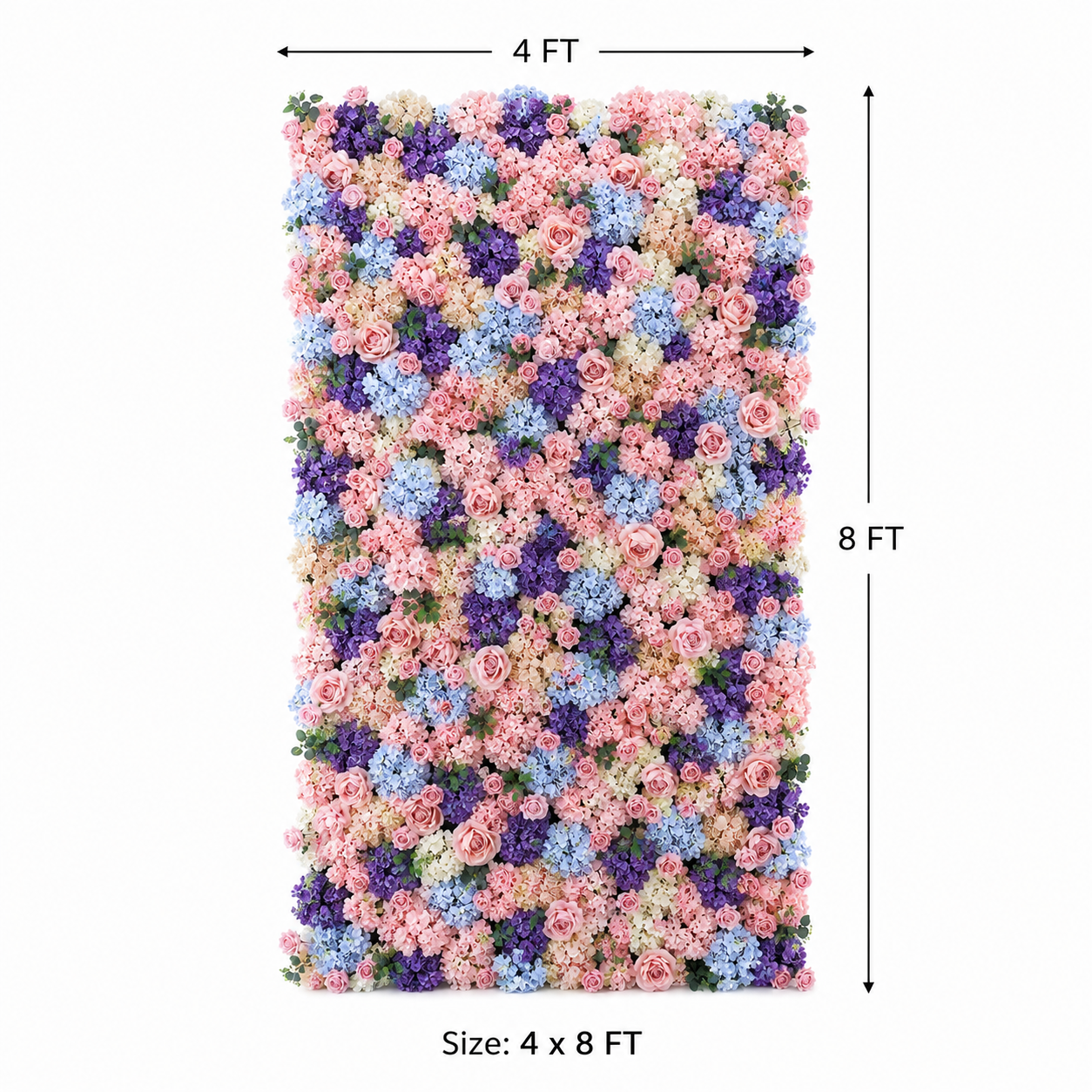 Generic Pastel Pink Flower Wall Backdrop, 4 x 8 ft, 8 x 8 ft,10 x 10 ft