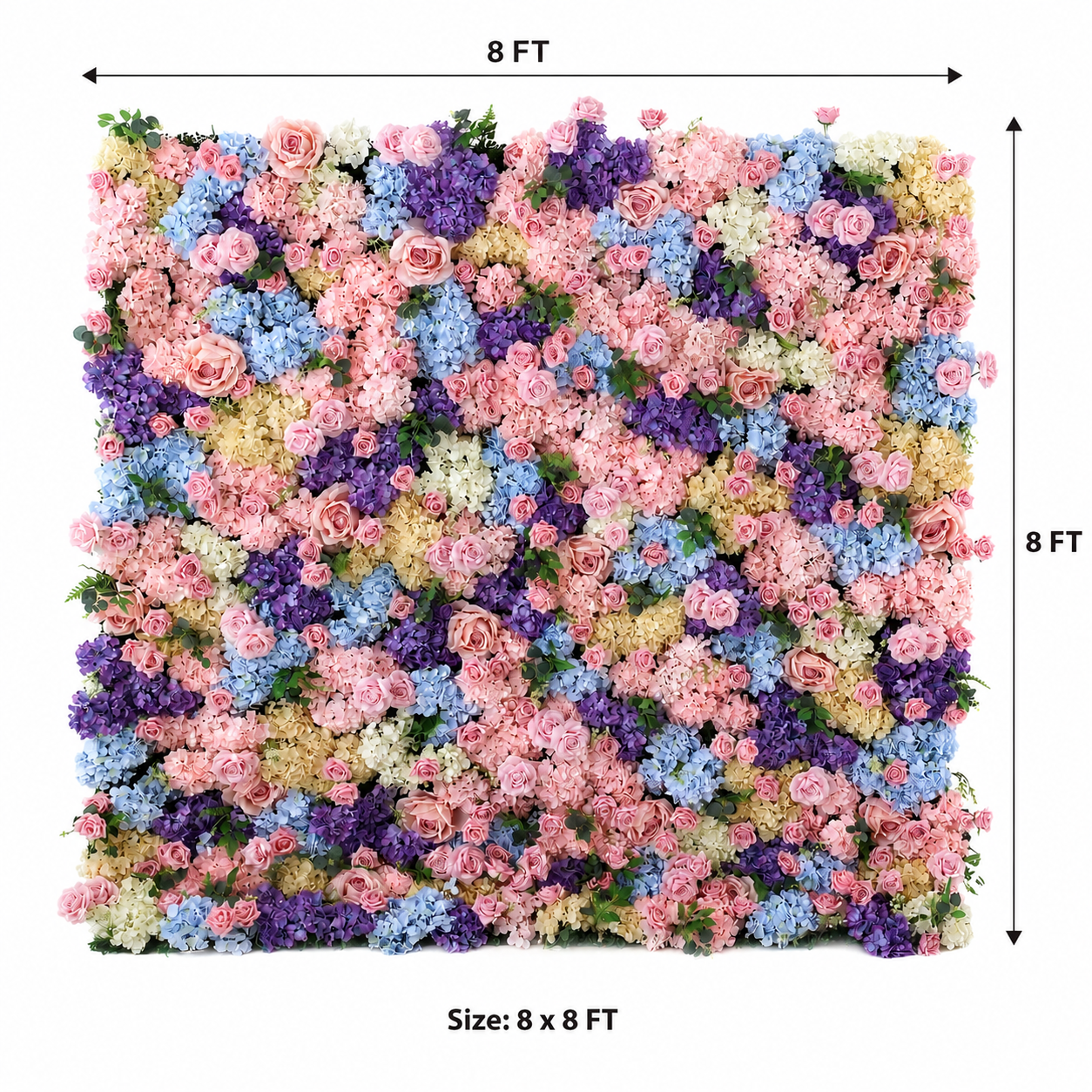 Generic Pastel Pink Flower Wall Backdrop, 4 x 8 ft, 8 x 8 ft,10 x 10 ft