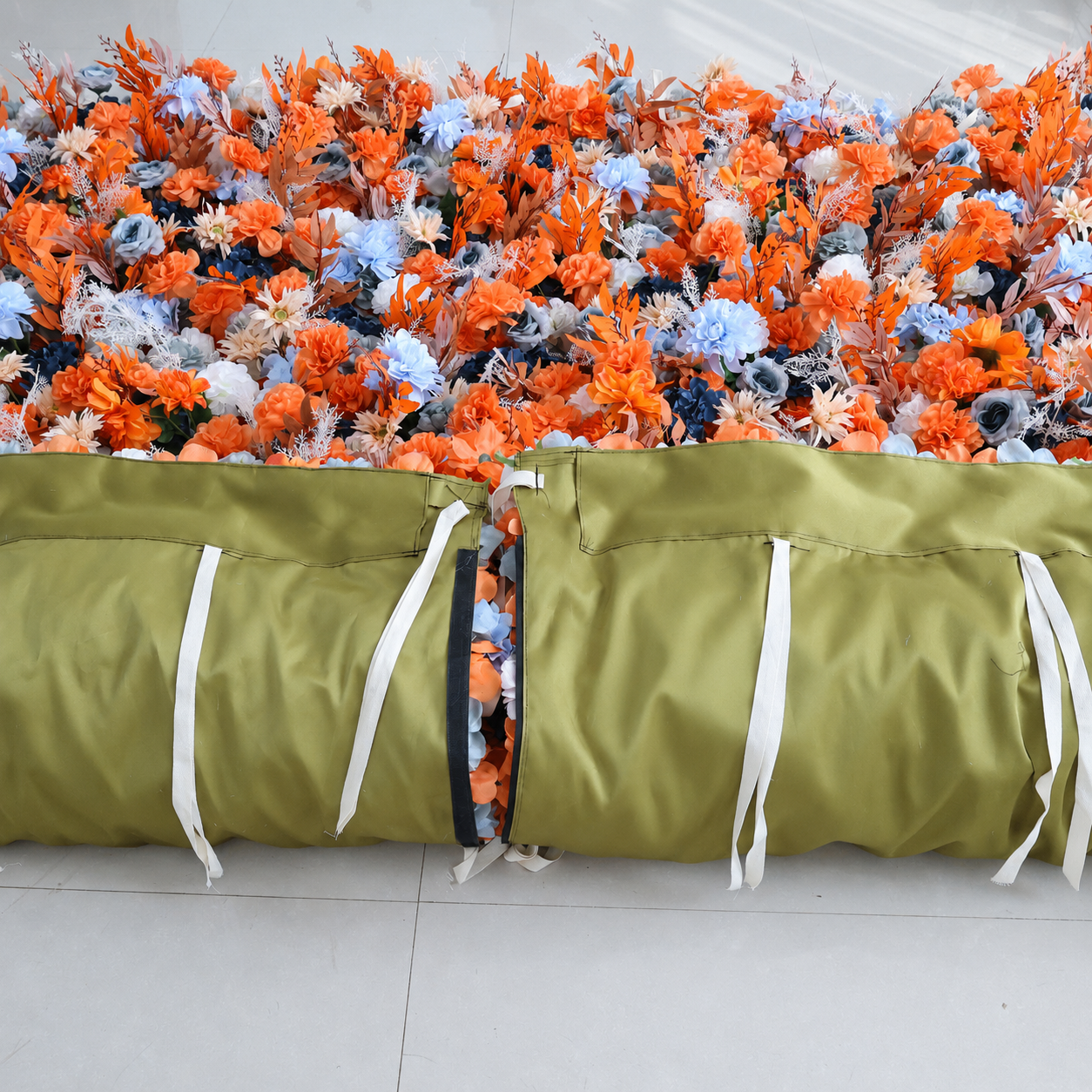 Generic Orange and Blue Flower Wall Backdrop, 4 x 8 ft,8 x 8ft,10 x 10ft