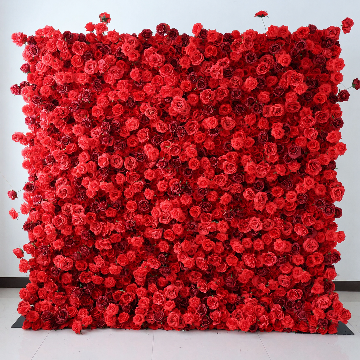 Red 5D Artificial Rose Flower Wall Backdrop for Weddings and Events 4x8ft,8x8ft,10x10ft