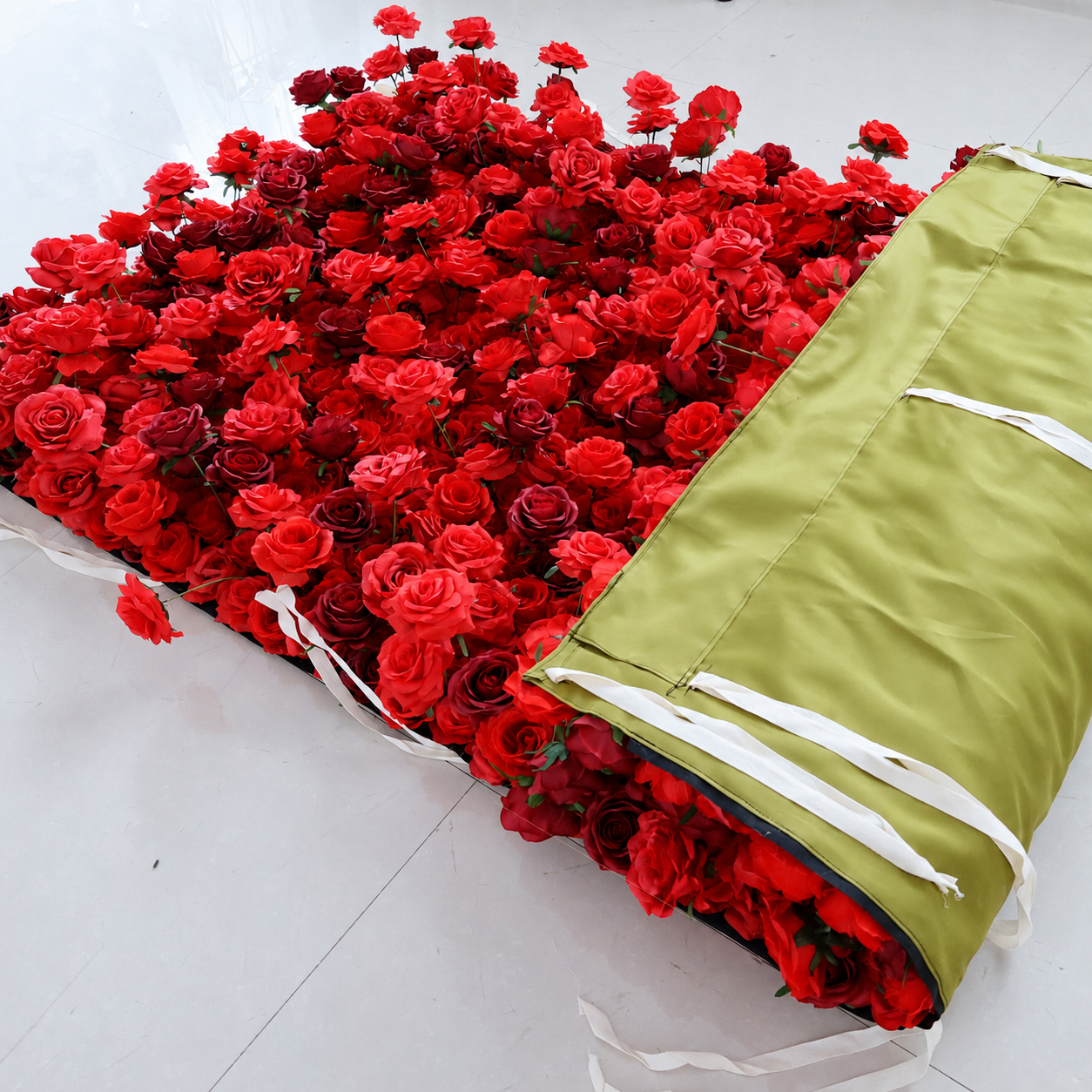 Red 5D Artificial Rose Flower Wall Backdrop for Weddings and Events 4x8ft,8x8ft,10x10ft