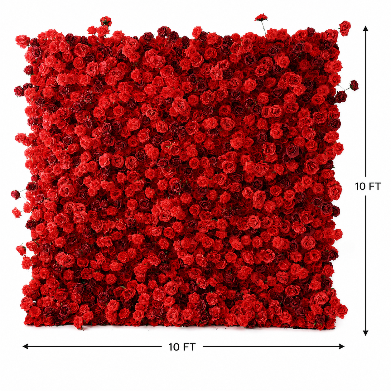 Red 5D Artificial Rose Flower Wall Backdrop for Weddings and Events 4x8ft,8x8ft,10x10ft
