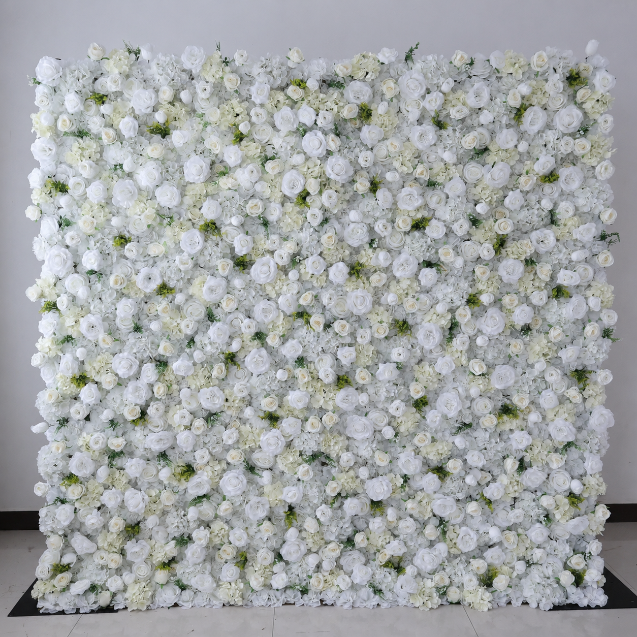  White 5D Artificial Flower Wall Backdrop, 1 Panel, No Stand 4x8 FT 8x8ft 10x10ft