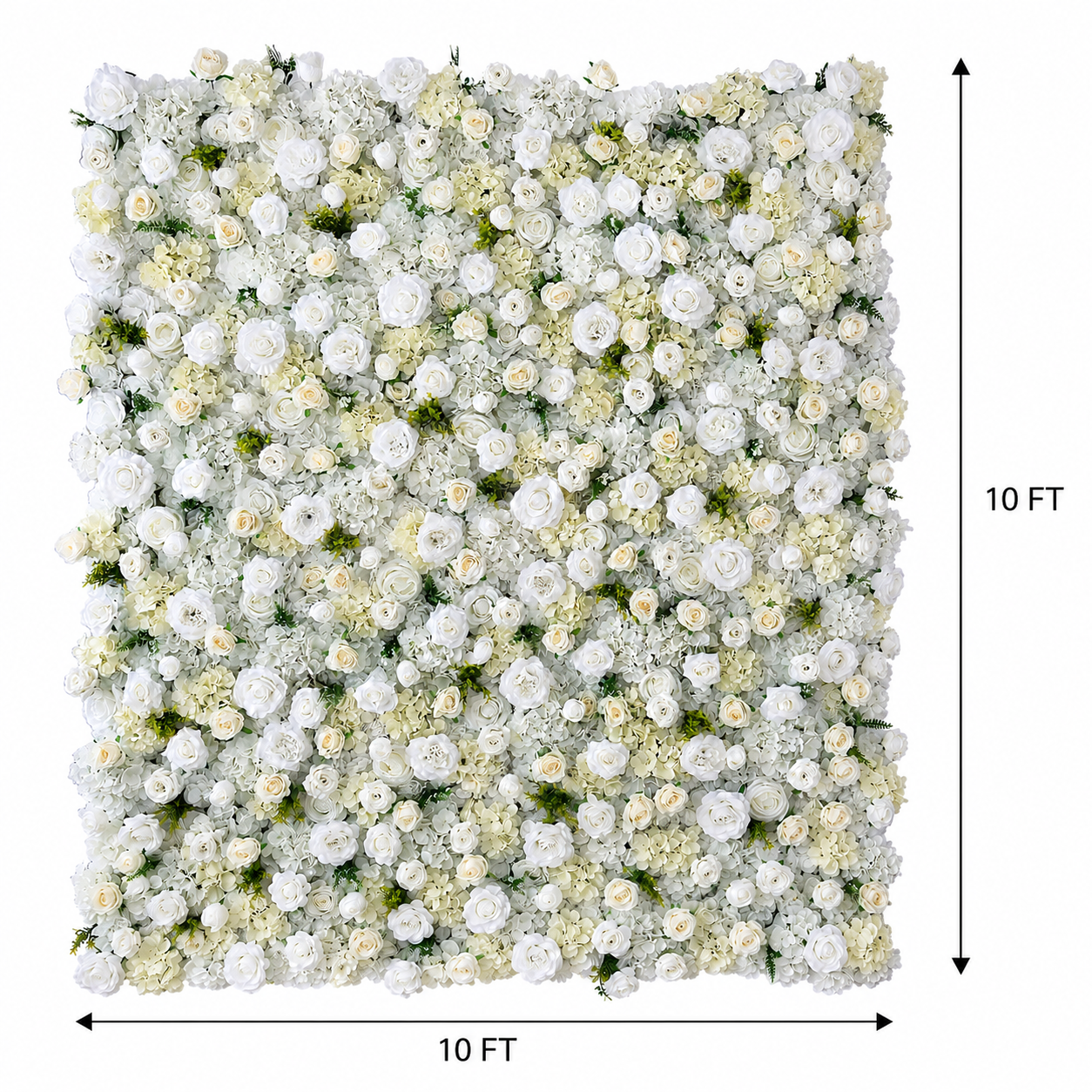  White 5D Artificial Flower Wall Backdrop, 1 Panel, No Stand 4x8 FT 8x8ft 10x10ft