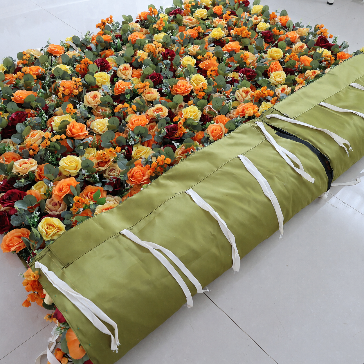 Orange 5D Artificial Flower Wall Backdrop for Weddings and Events 4x8ft 8x8ft 10x10ft