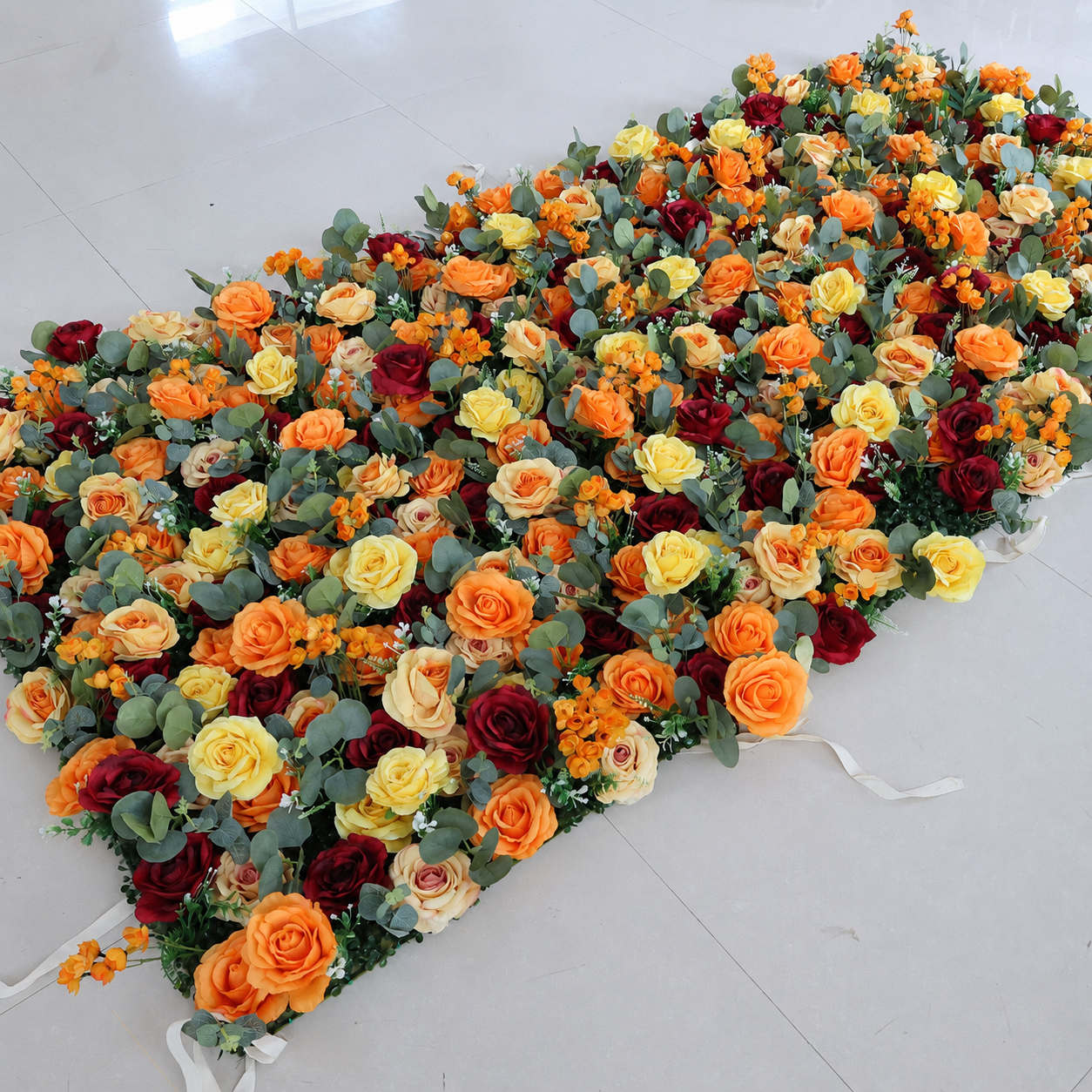 Orange 5D Artificial Flower Wall Backdrop for Weddings and Events 4x8ft 8x8ft 10x10ft