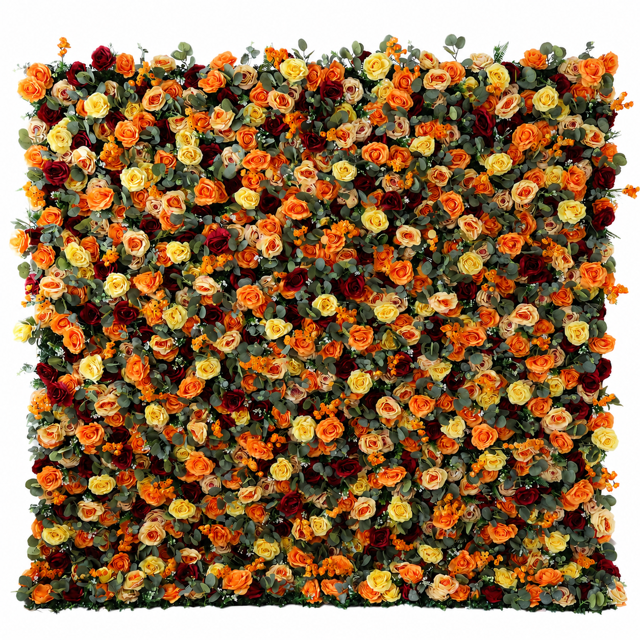 Orange 5D Artificial Flower Wall Backdrop for Weddings and Events 4x8ft 8x8ft 10x10ft