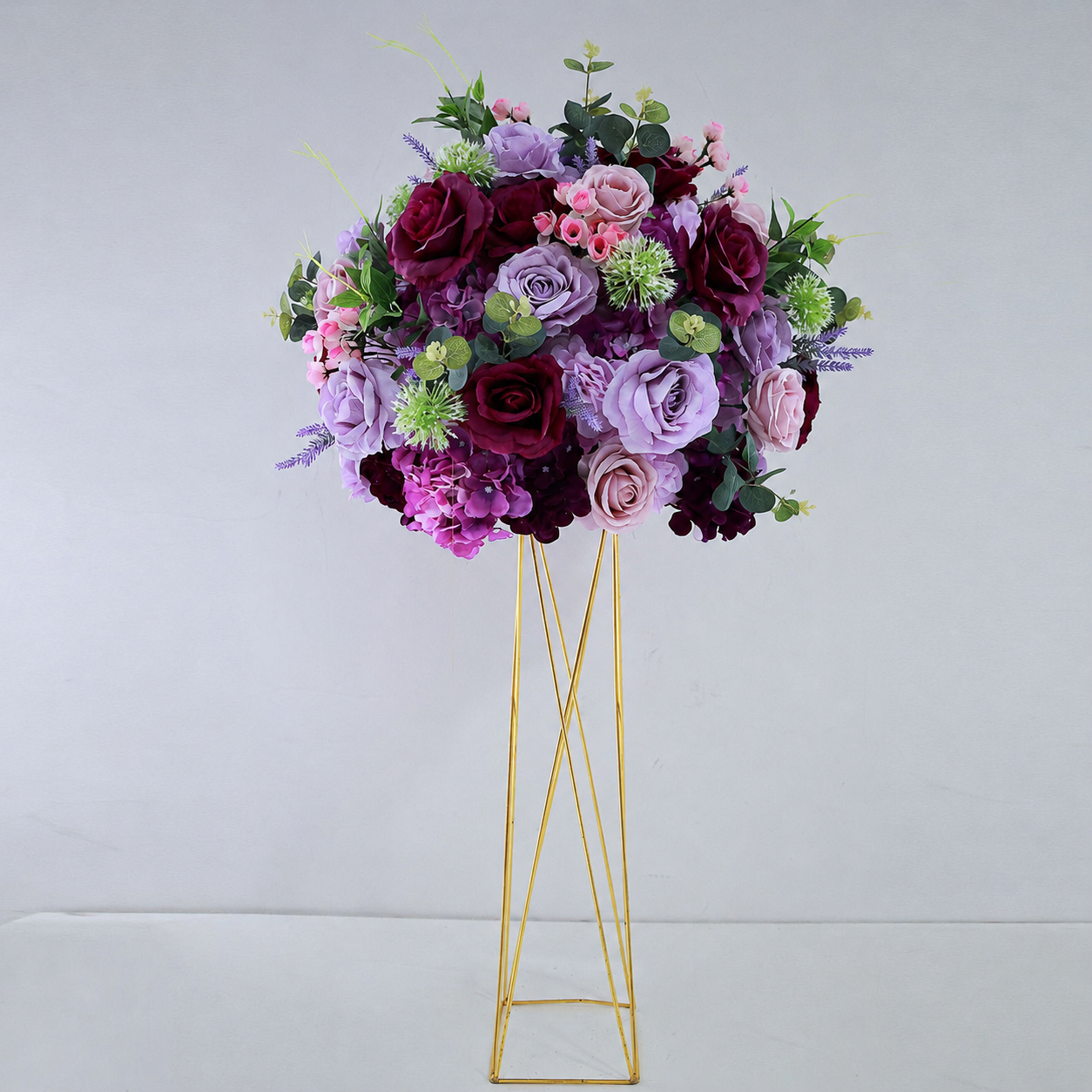 Artificial Flower Ball, Burgundy Purple Wedding Decor, Stand Not Included 50cm 60cm 70cm