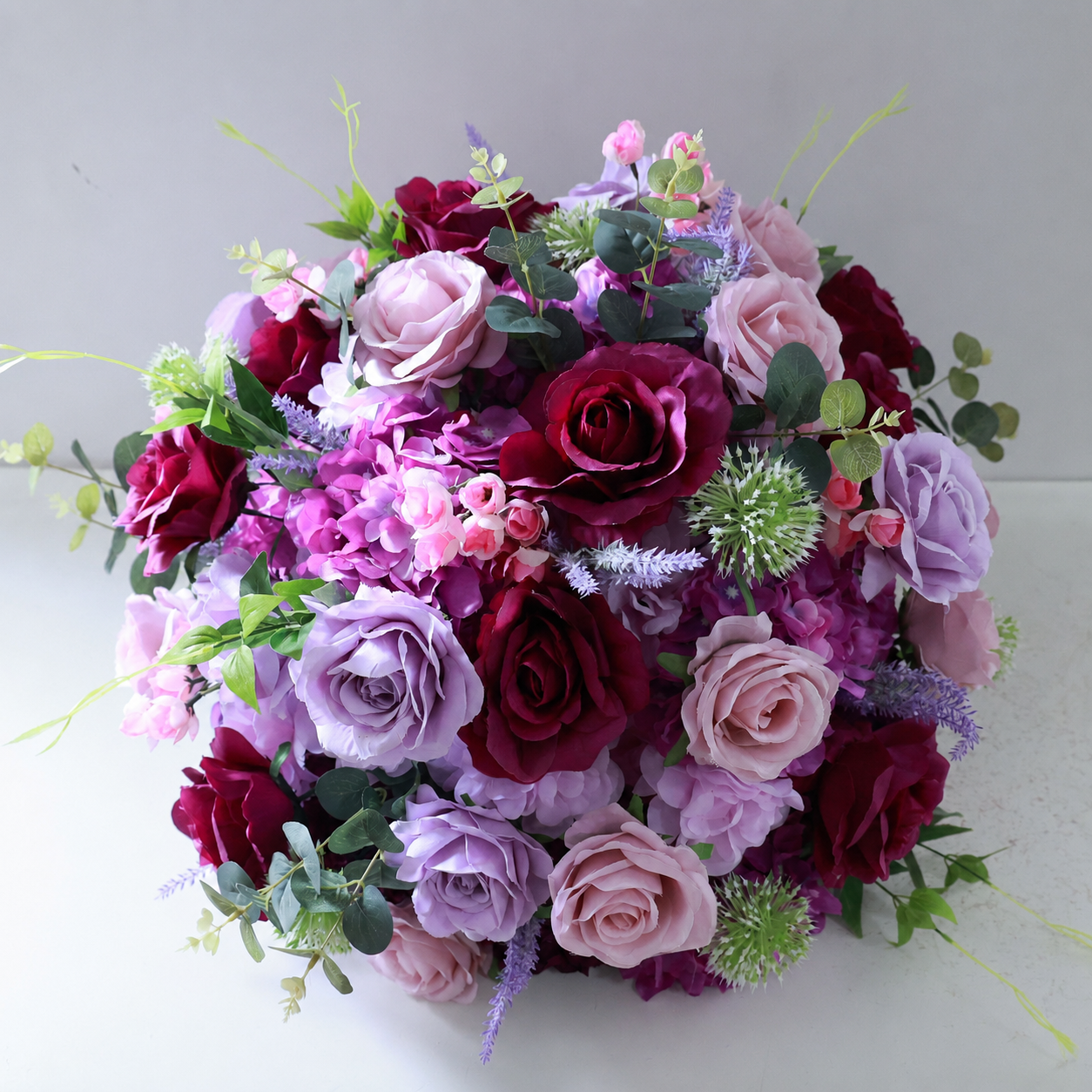 Artificial Flower Ball, Burgundy Purple Wedding Decor, Stand Not Included 50cm 60cm 70cm