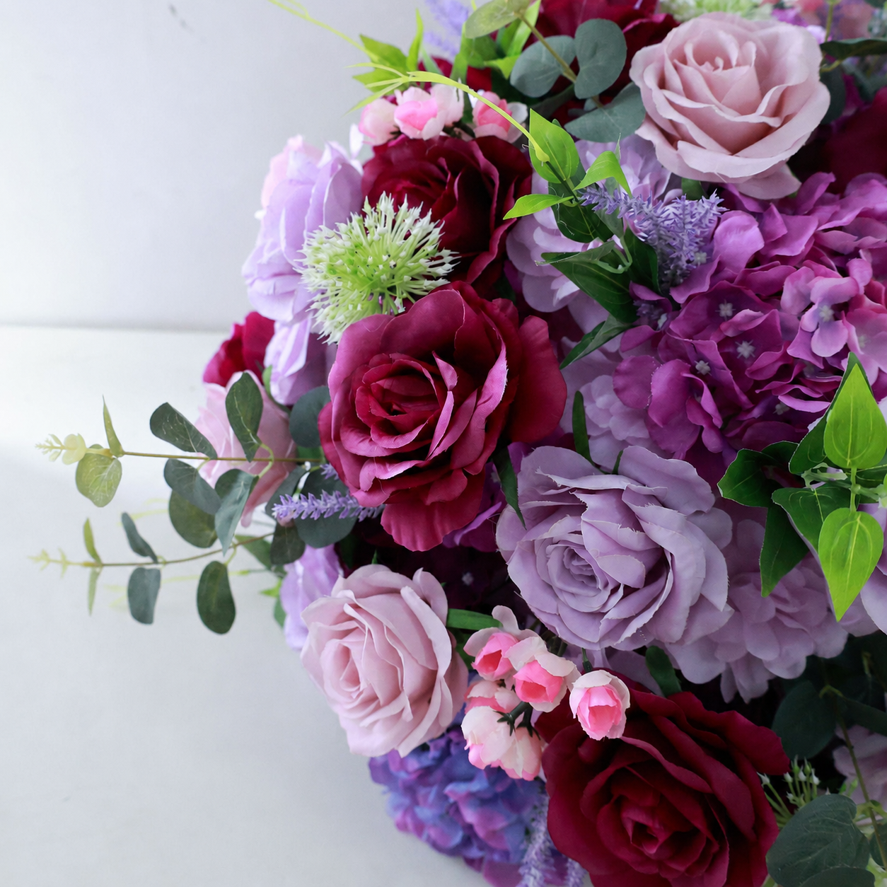 Artificial Flower Ball, Burgundy Purple Wedding Decor, Stand Not Included 50cm 60cm 70cm