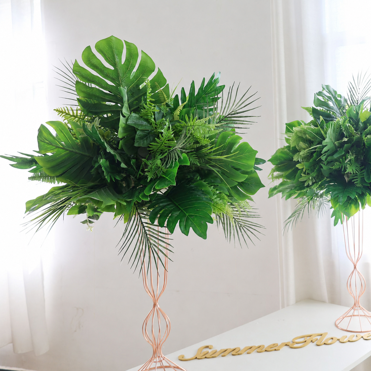 Artificial Greenery Ball, Tropical Wedding Centerpiece, Stand Not Included 20 in / 50 cm,24 in / 60 cm,28 in / 70 cm