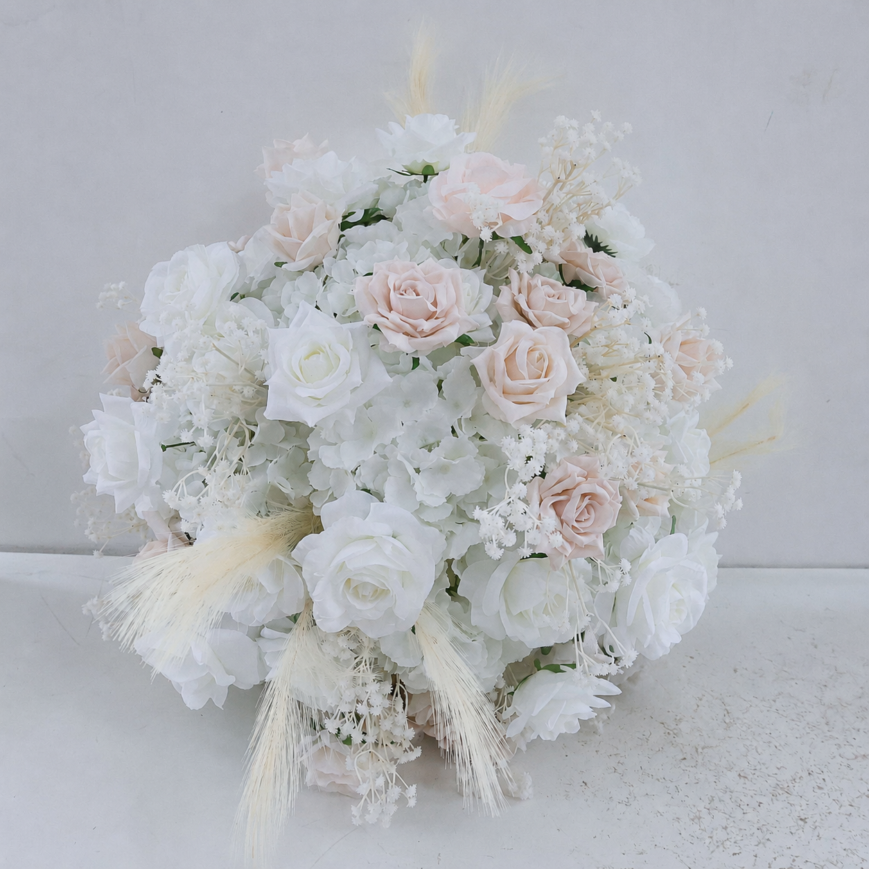Artificial Flower Ball, Blush White Wedding Centerpiece, Stand Not Included. 20 in / 50 cm,24 in / 60 cm,28 in / 70 cm