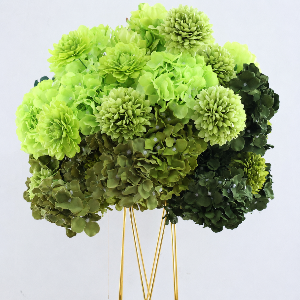 Artificial Flower Ball, Green Hydrangea Wedding Decor, Stand Not Included  20 in / 50 cm,24 in / 60 cm,28 in / 70 cm