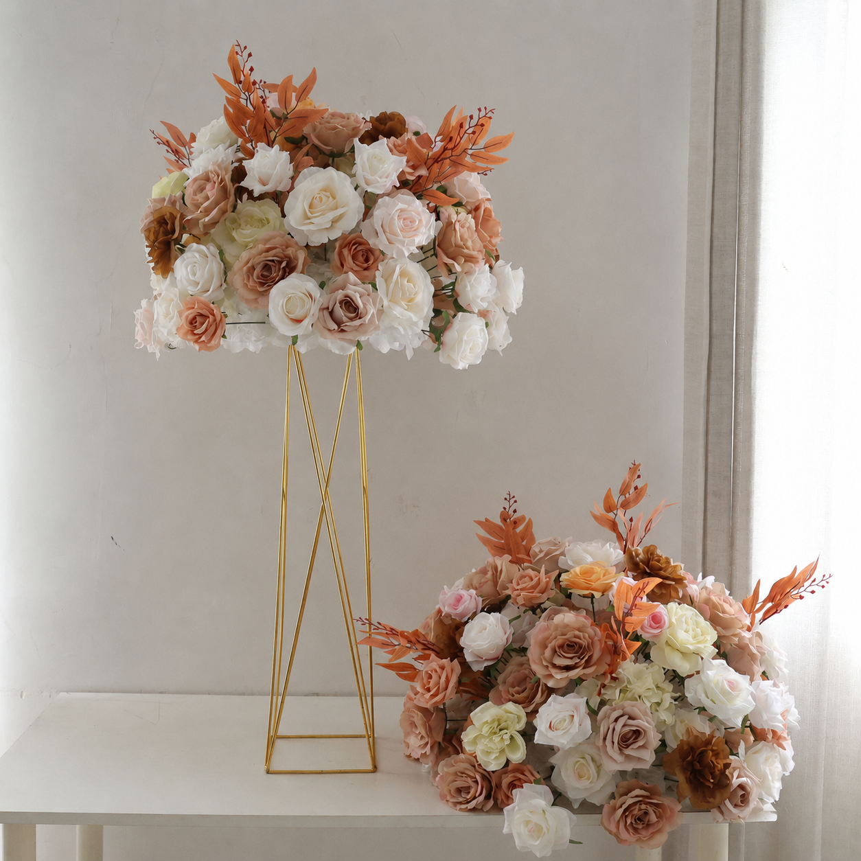 Artificial Flower Ball, Terracotta Wedding Centerpiece, Stand Not Included 20 in / 50 cm,24 in / 60 cm,28 in / 70 cm