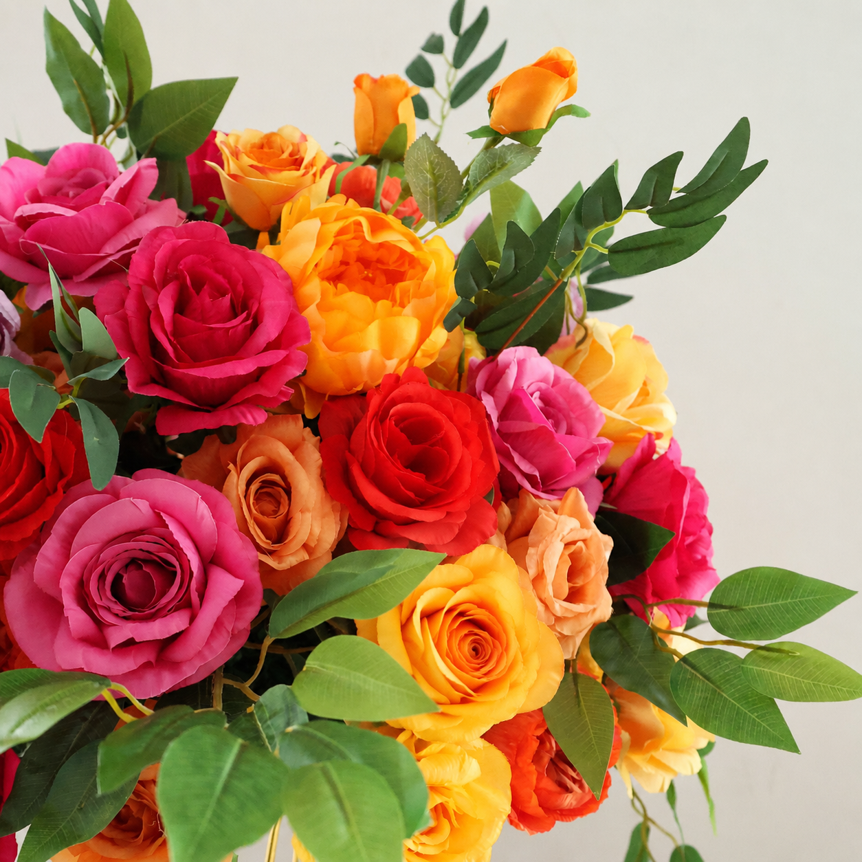 Artificial Flower Ball, Orange Pink Wedding Centerpiece, Stand Not Included 20 in / 50 cm,24 in / 60 cm,28 in / 70 cm