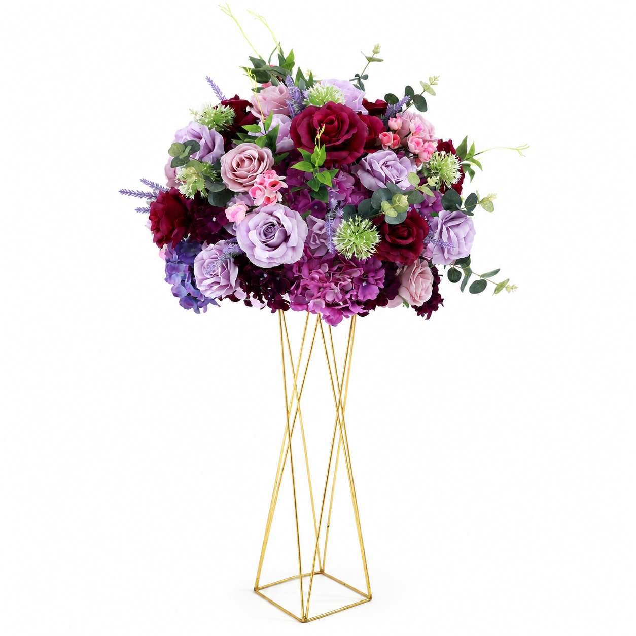 Artificial Flower Ball, Burgundy Purple Wedding Decor, Stand Not Included 50cm 60cm 70cm