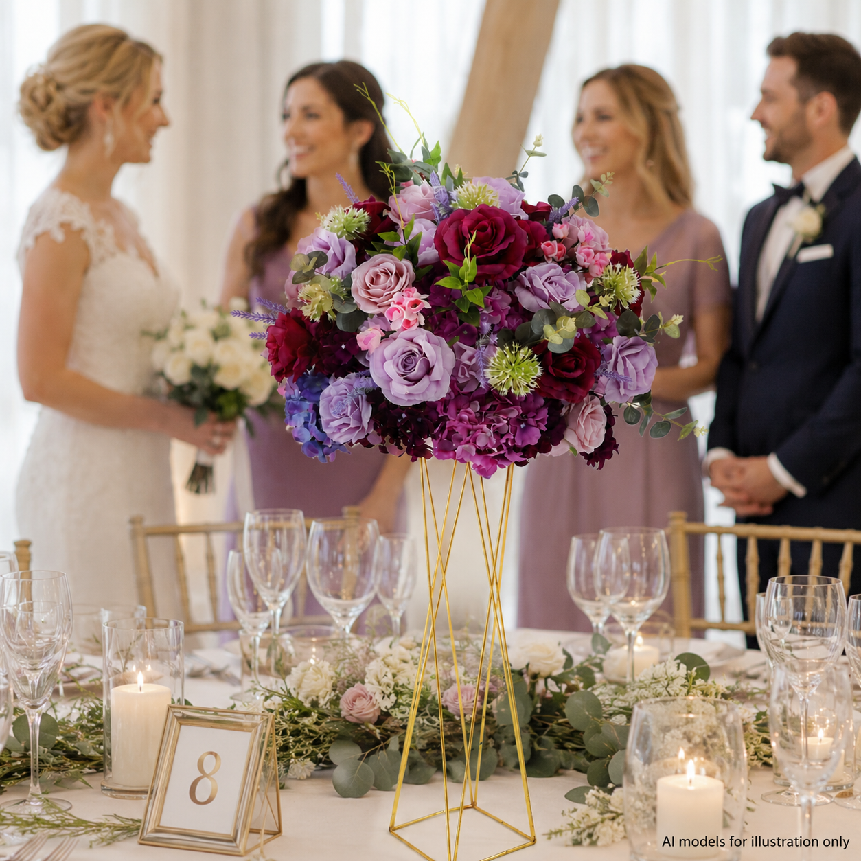 Artificial Flower Ball, Burgundy Purple Wedding Decor, Stand Not Included 50cm 60cm 70cm