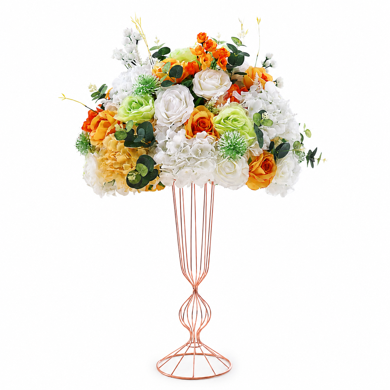 Artificial Flower Ball, Orange Wedding Centerpiece, Stand Not Included 20 in / 50 cm,24 in / 60 cm,28 in / 70 cm