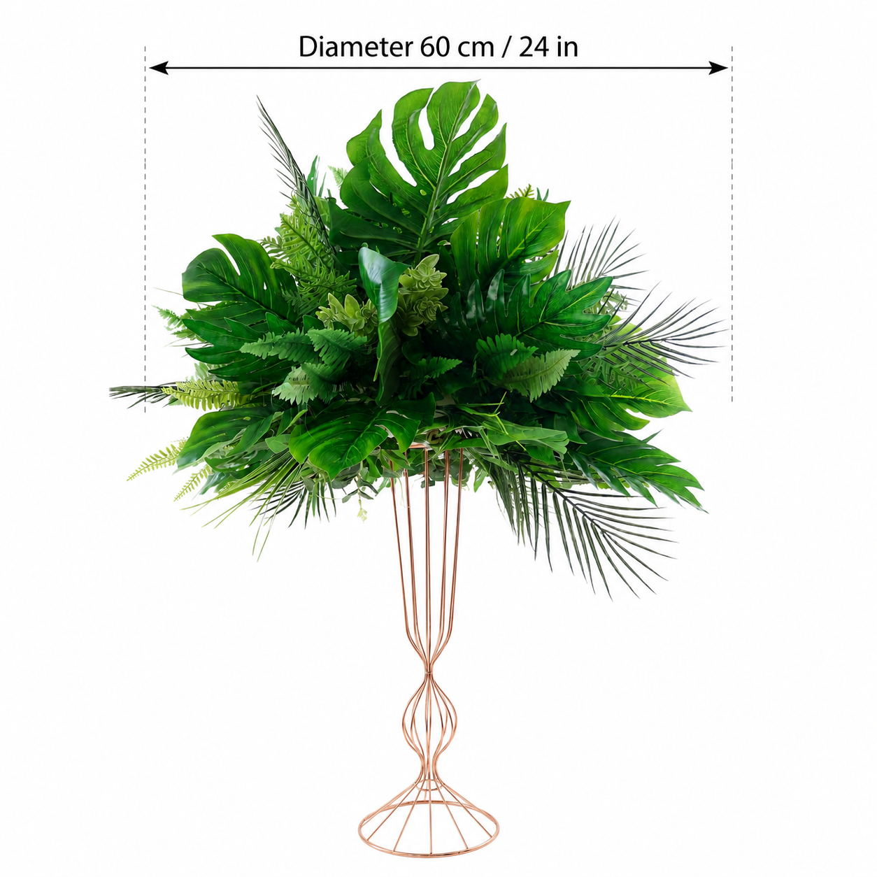 Artificial Greenery Ball, Tropical Wedding Centerpiece, Stand Not Included 20 in / 50 cm,24 in / 60 cm,28 in / 70 cm
