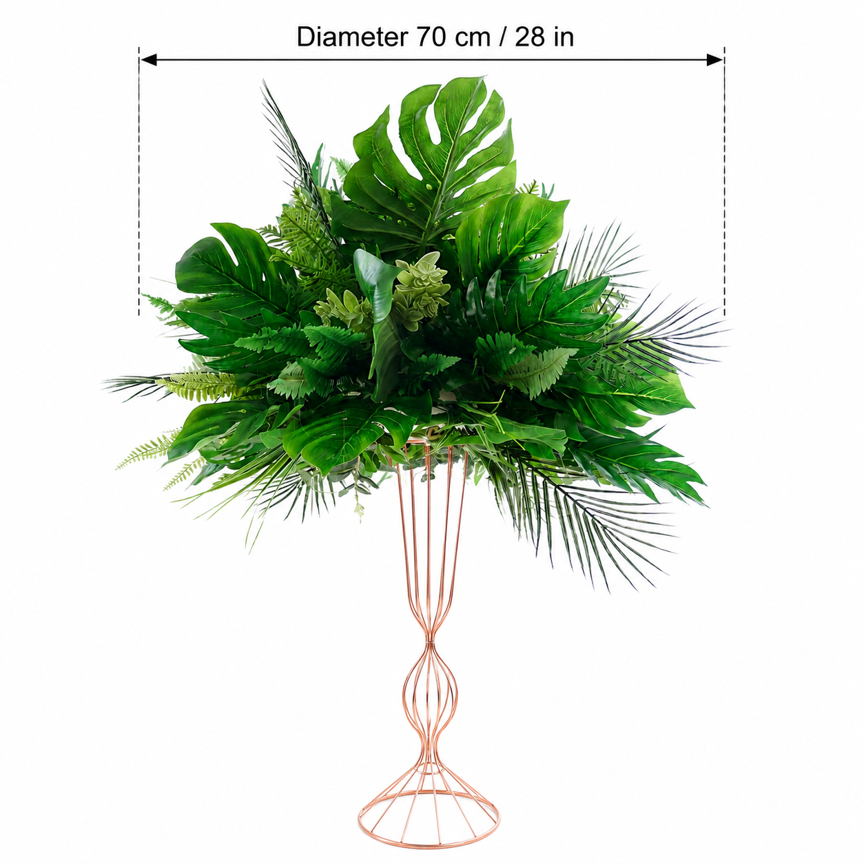 Artificial Greenery Ball, Tropical Wedding Centerpiece, Stand Not Included 20 in / 50 cm,24 in / 60 cm,28 in / 70 cm