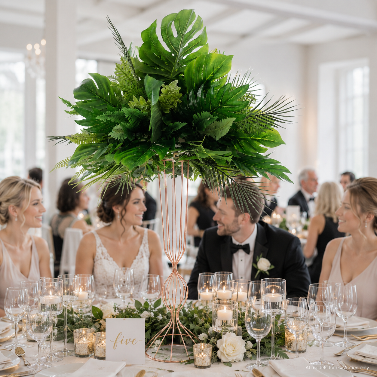 Artificial Greenery Ball, Tropical Wedding Centerpiece, Stand Not Included 20 in / 50 cm,24 in / 60 cm,28 in / 70 cm